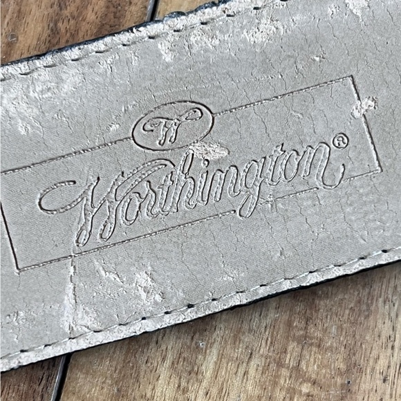 Worthington Vintage Wide Black Leather Belt Retro Statement - Picture 7 of 10